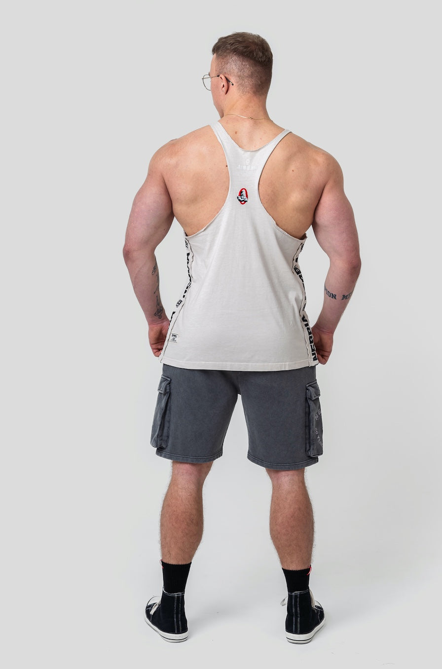 Back view of the 791 Muscle Back Stringer highlighting the shoulder blade visibility and athletic cut.