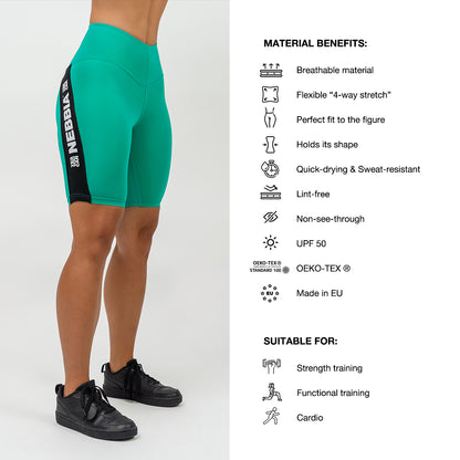 Nebbia Sports Shorts 238 Green – high waist | Nebbia Activewear (5/5)