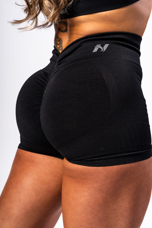 HIGH WAISTED PUSH-UP SHORTS TOTALLY SEAMLESS 304 Black