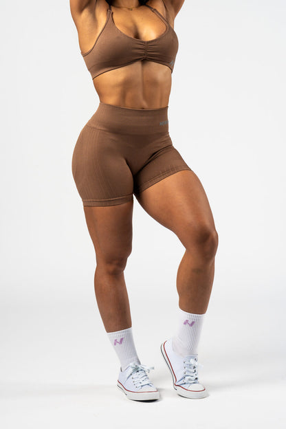 Nebbia Sports Shorts 304 Brown – seamless, push-up, high waist | Nebbia Activewear (3/3)