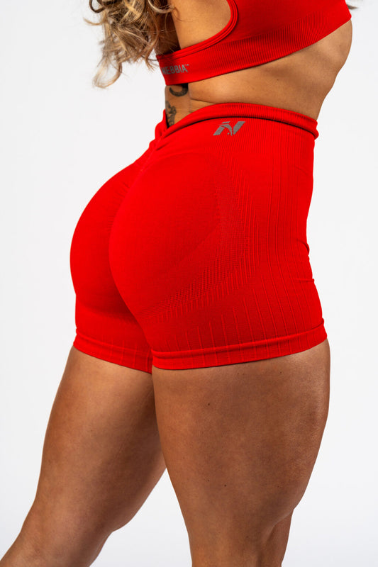 HIGH WAISTED PUSH-UP SHORTS TOTALLY SEAMLESS 304 Red