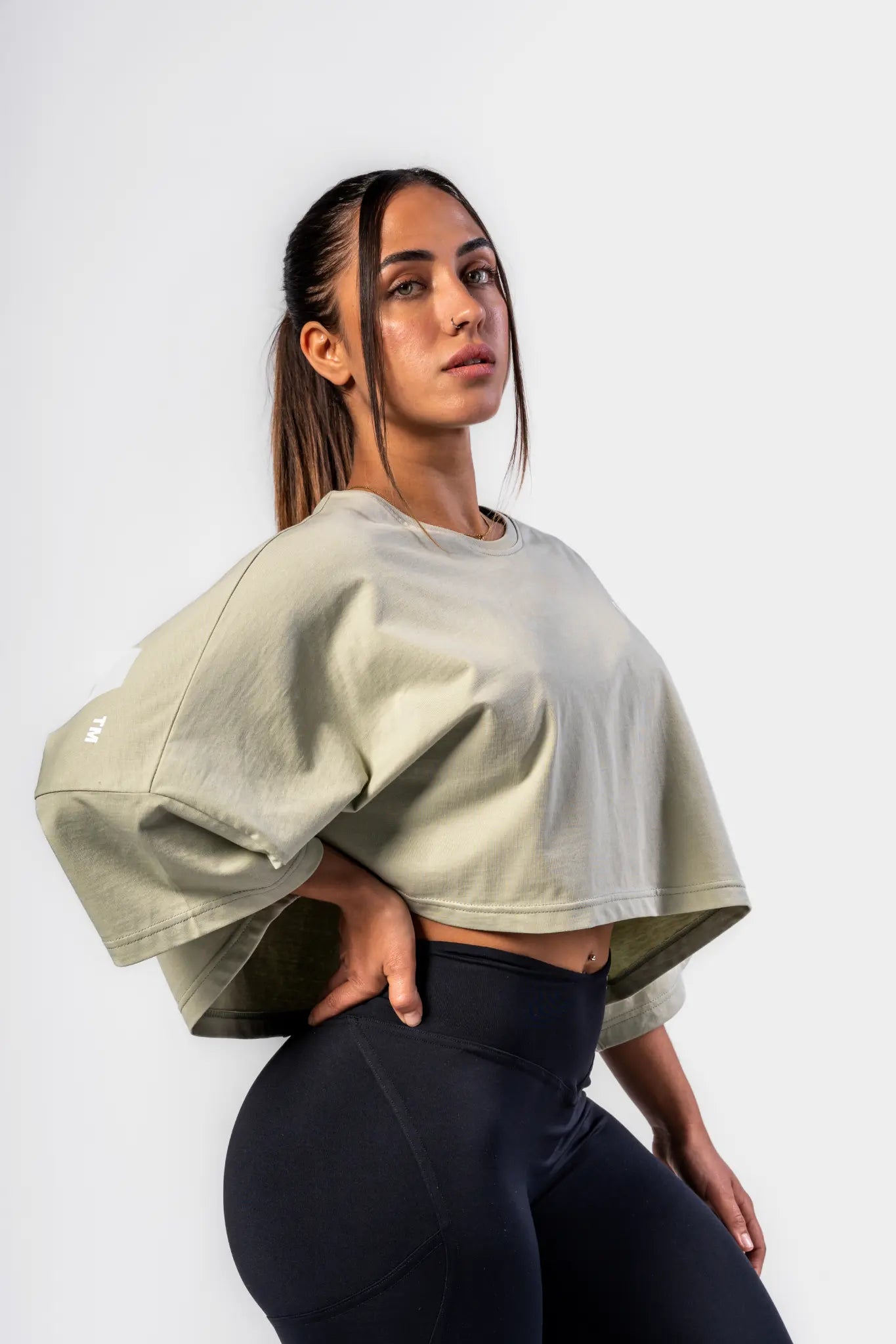 NEBBIA Just Flow Light Green – T-shirt Cropped Oversized | Top Athleisure Donna 431