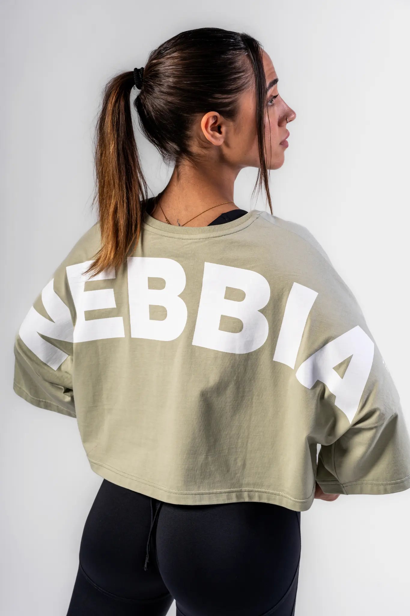 NEBBIA Just Flow Light Green – T-shirt Cropped Oversized | Top Athleisure Donna 431