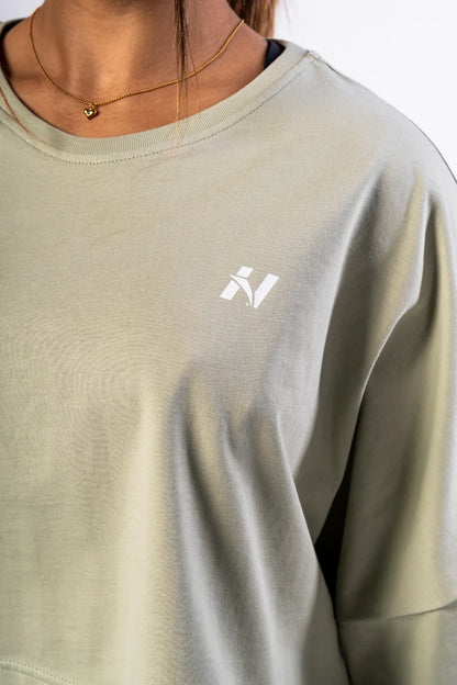 NEBBIA Just Flow Light Green – T-shirt Cropped Oversized | Top Athleisure Donna 431