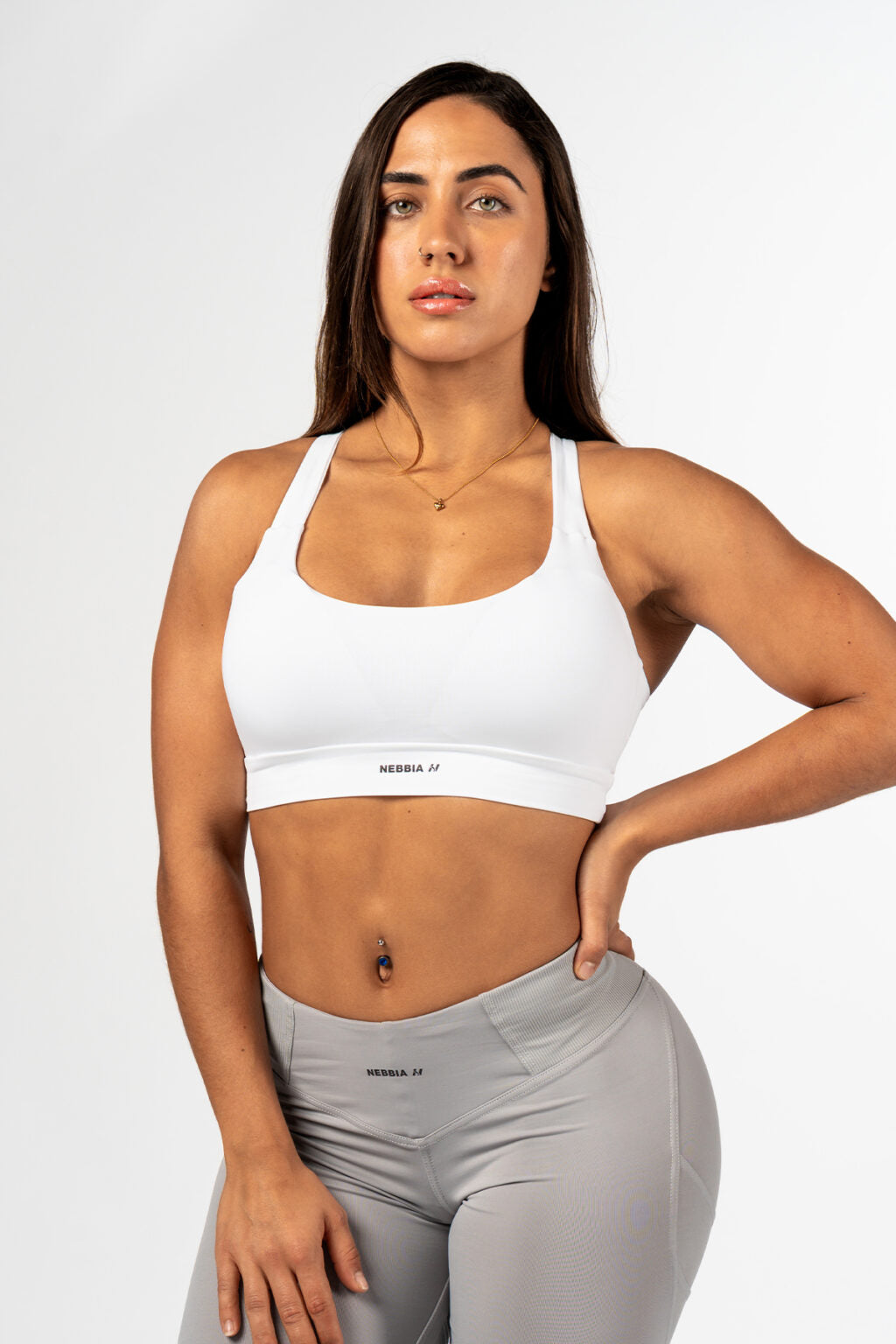 Nebbia Sports Bra 471 White | Nebbia Activewear (1/5)
