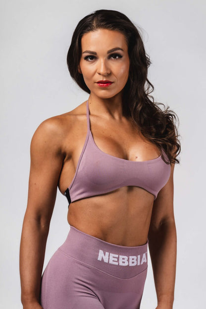 Nebbia Sports Bra 495 Pink – seamless, sculpting, ribbed | Nebbia Activewear (2/8)