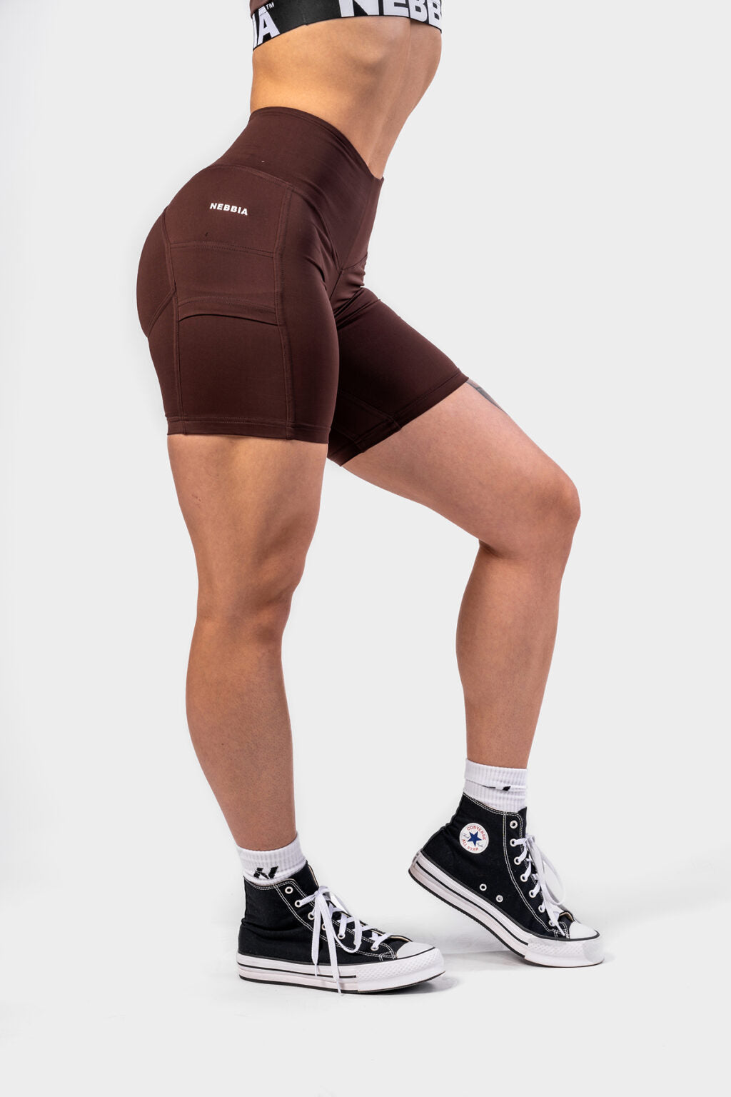 Nebbia Sports Shorts 575 Brown | Nebbia Activewear (3/5)