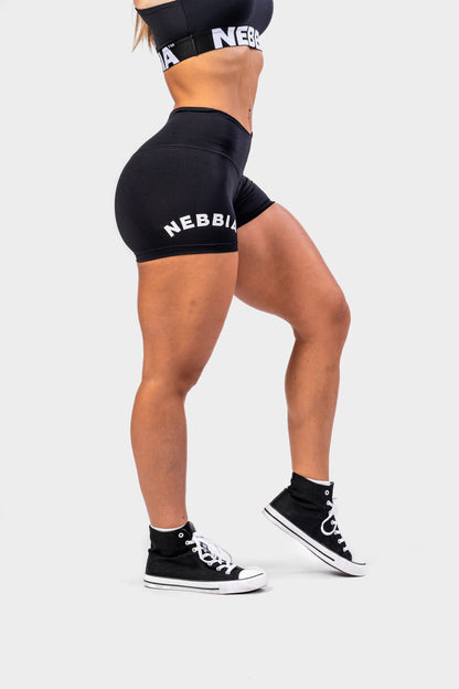Nebbia Sports Shorts 582 Black – high waist | Nebbia Activewear (3/6)