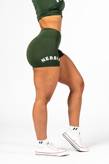 Nebbia Sports Shorts 582 Green – high waist | Nebbia Activewear (3/6)
