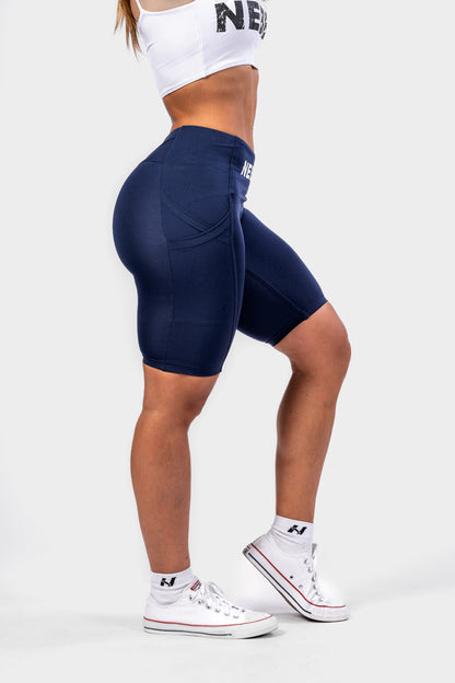 Nebbia Sports Shorts 628 Blue – high waist | Nebbia Activewear (2/7)