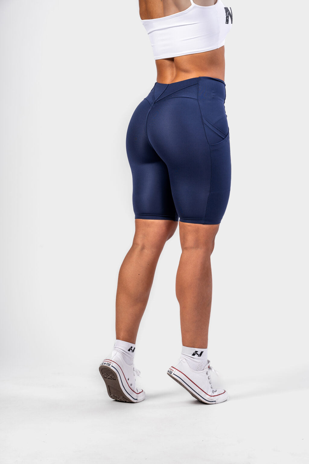 Nebbia Sports Shorts 628 Blue – high waist | Nebbia Activewear (4/7)