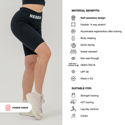 Nebbia Sports Shorts 628 Blue – high waist | Nebbia Activewear (7/7)
