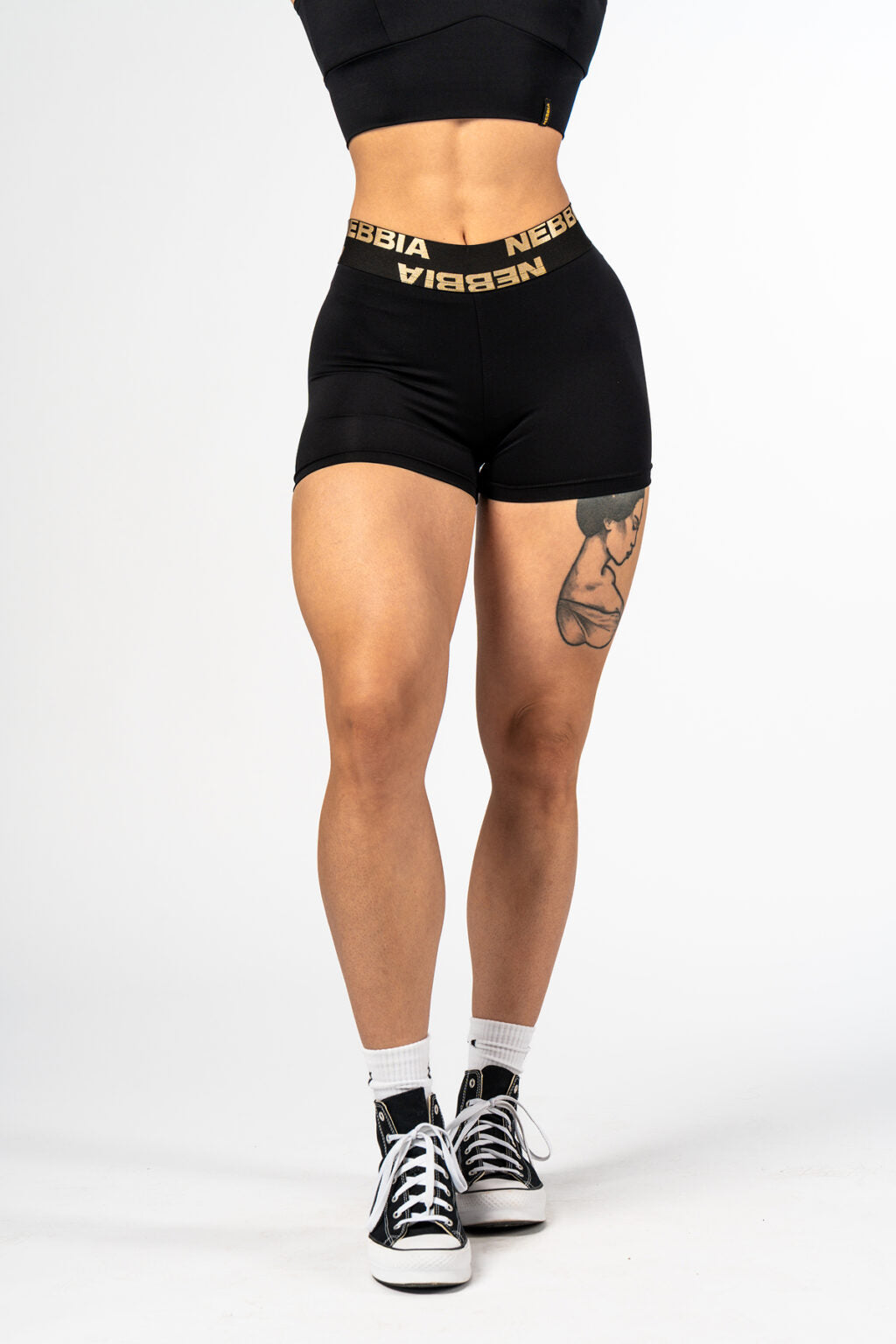 Nebbia Sports Shorts 832 Black – high waist | Nebbia Activewear (3/4)