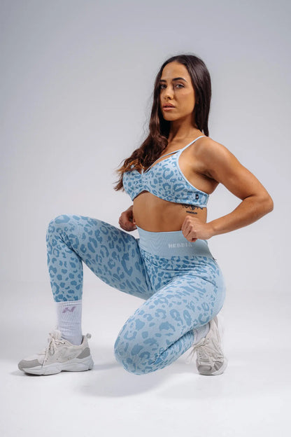 NEBBIA 849 Blue Leopard Push-Up Compression Leopard Leggings | PRIMAL