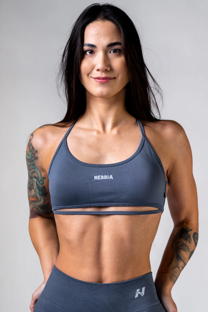 Reggiseno Sportivo Nebbia Open-Back Power 890 | Supporto Medio - Grigio