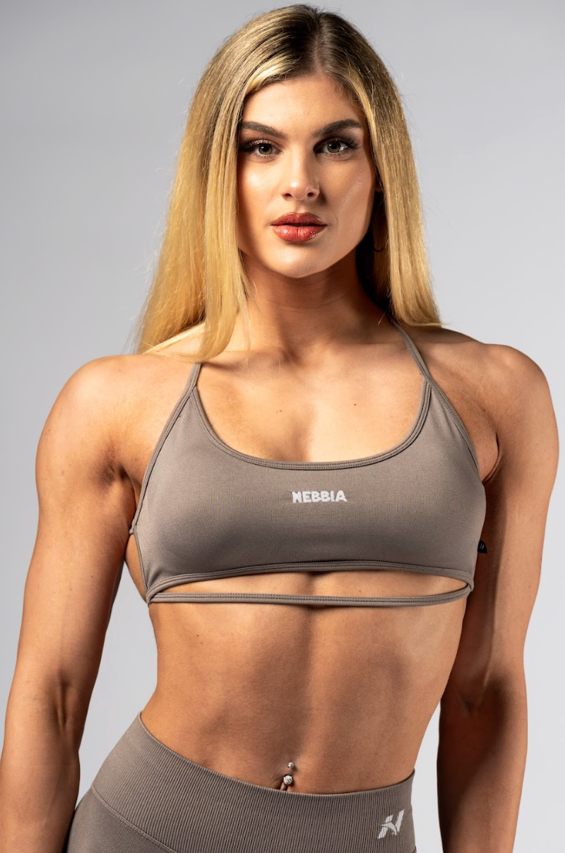 Nebbia Sports Bra 890 Brown – open back | Nebbia Activewear (1/6)