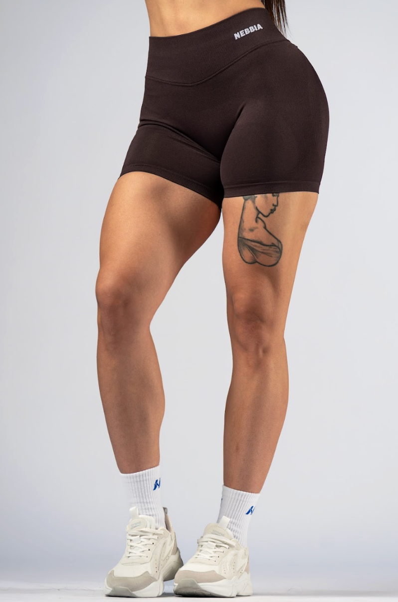 Nebbia Sports Shorts 893 Brown – push-up, high waist | Nebbia Activewear (3/5)