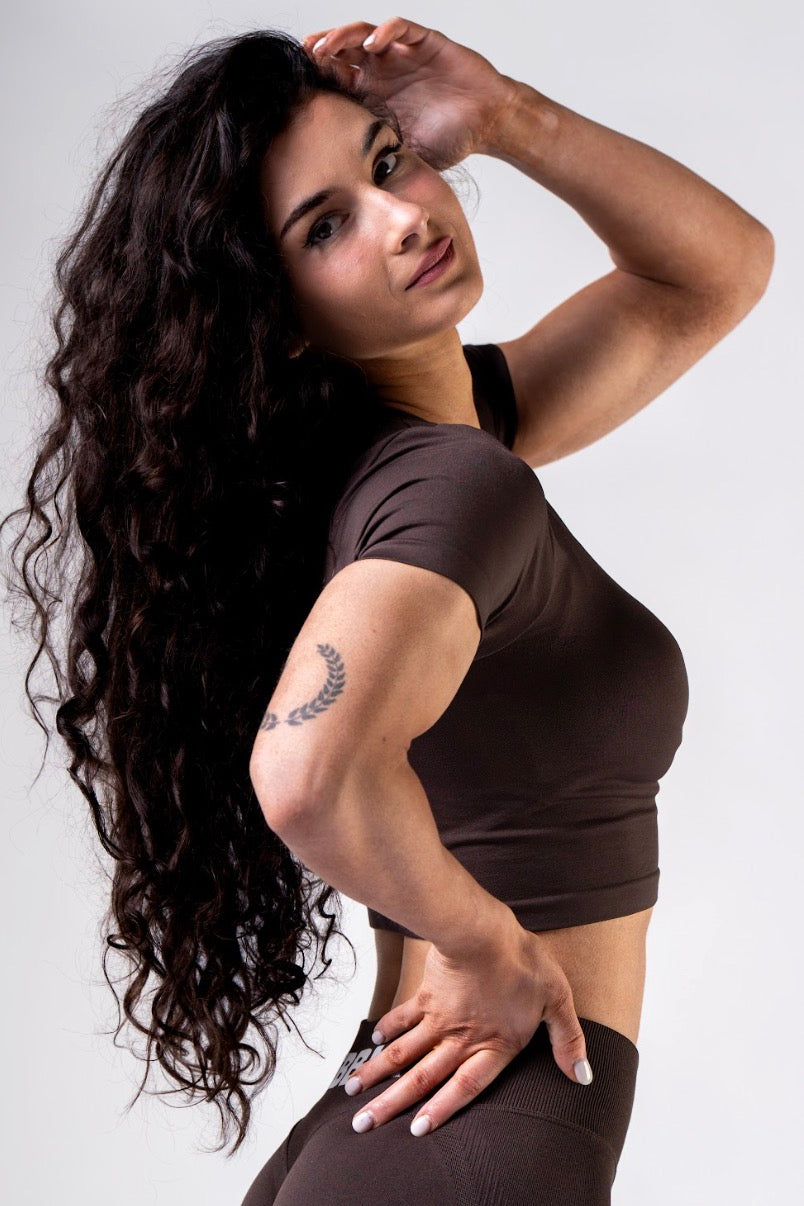 Nebbia Sports Shorts 891 Brown – seamless | Nebbia Activewear (6/6)