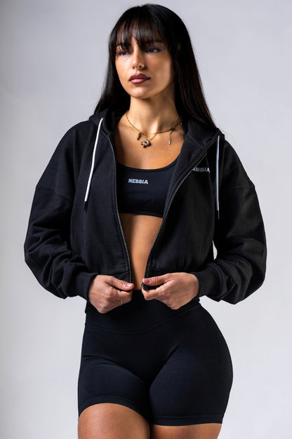 Nebbia Hoodie 895 Black | Nebbia Activewear (1/6)