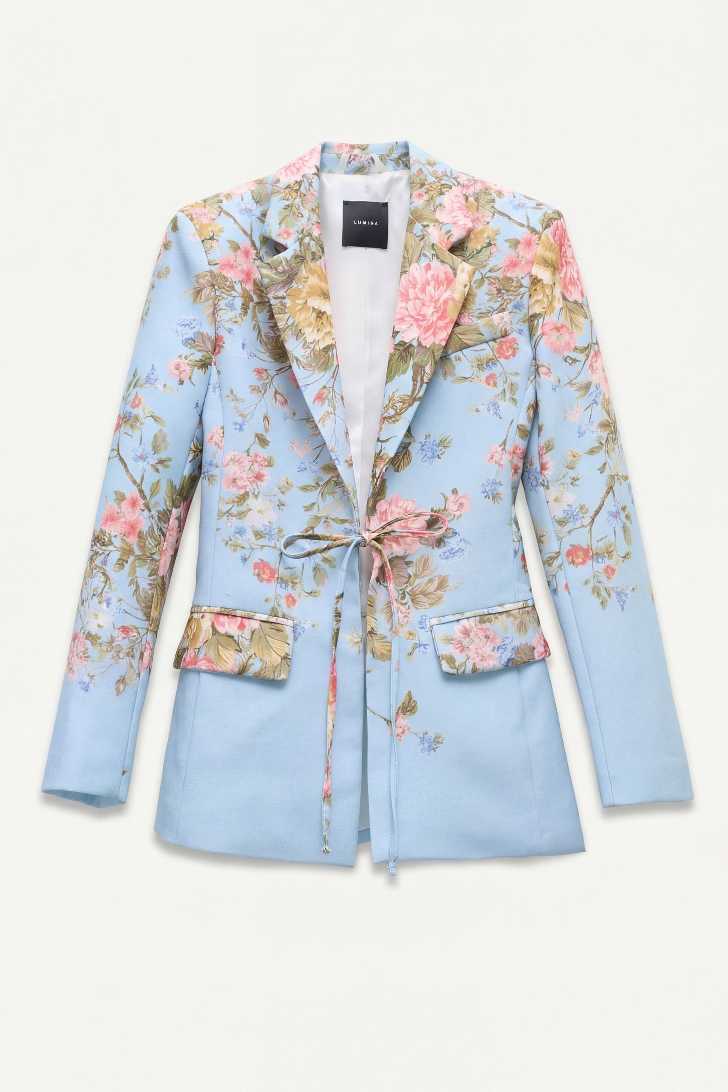 Lumina Floral Print Blazer – Celeste Blue / Mediterranean Garden