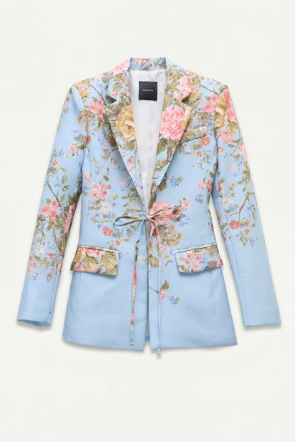 Lumina Floral Print Blazer – Celeste Blue / Mediterranean Garden