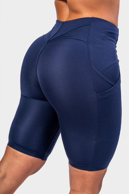Nebbia Sports Shorts 628 Blue – high waist | Nebbia Activewear (1/7)