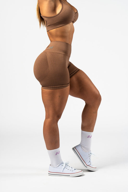 HIGH WAISTED PUSH-UP SHORTS TOTALLY SEAMLESS 304 Brown