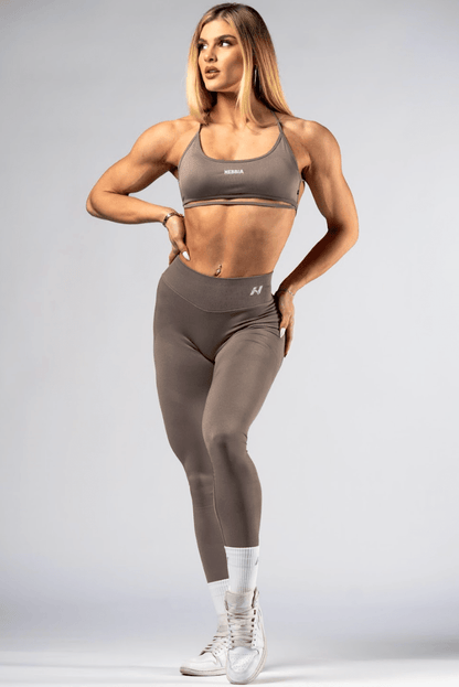 Nebbia Power 888 High - Waist Push - Up Leggings - Light Brown ASH - AlisiiaKholli