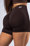 NEBBIA 893 Shorts a Vita Alta Push-Up Marrone Scuro | POWER